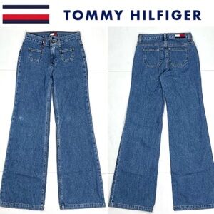 Tommy Hilfiger Women's Hipster Wide Leg Vintage Jeans